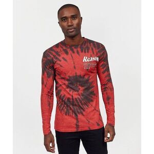 New XL Reason Trade Red Black Tie Dye Long Sleeve Streetware Casual Tee Tshirt